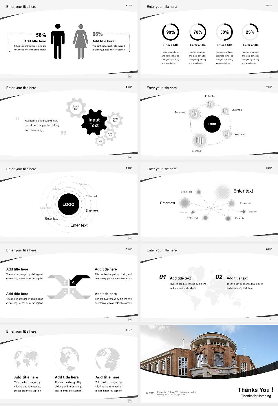University of Lille Course/Courseware Creation PPT Template16:9 ratio PPT effect preview image4