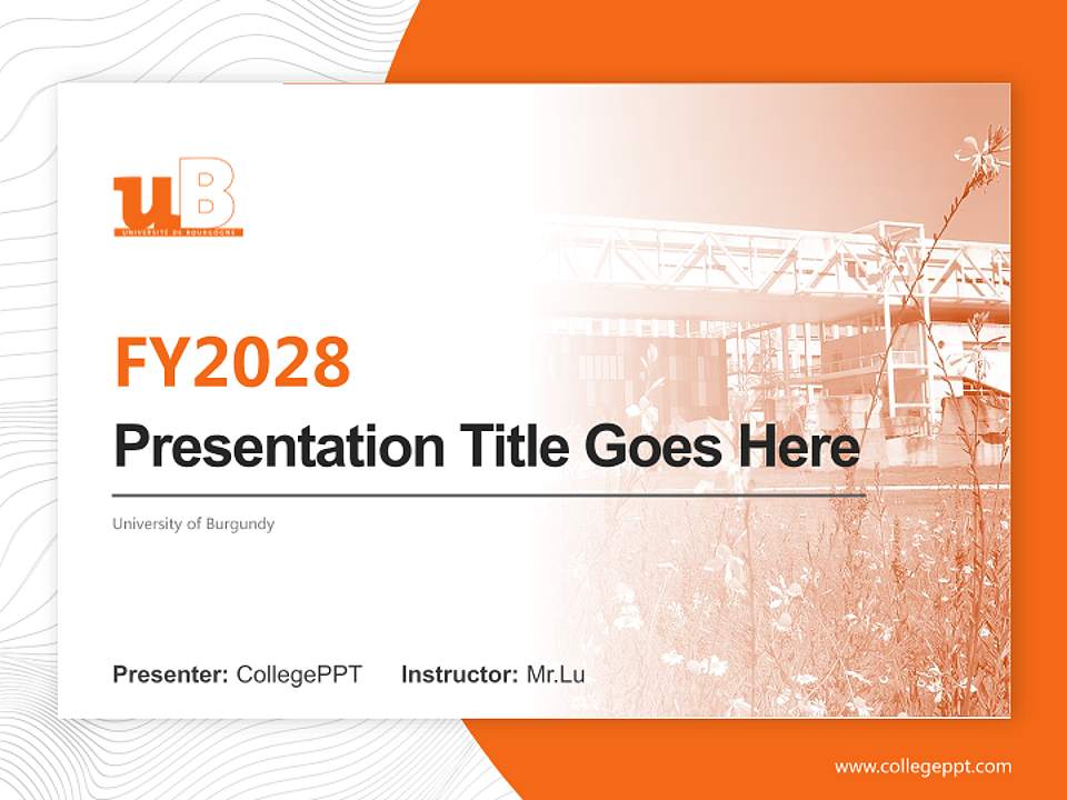 University of Burgundy Academic Presentation/Research Findings Report PPT Template4:3 ratio PPT effect preview image5
