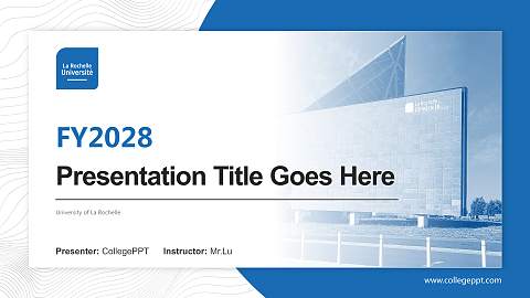 University of La Rochelle Academic Presentation/Research Findings Report PPT Template