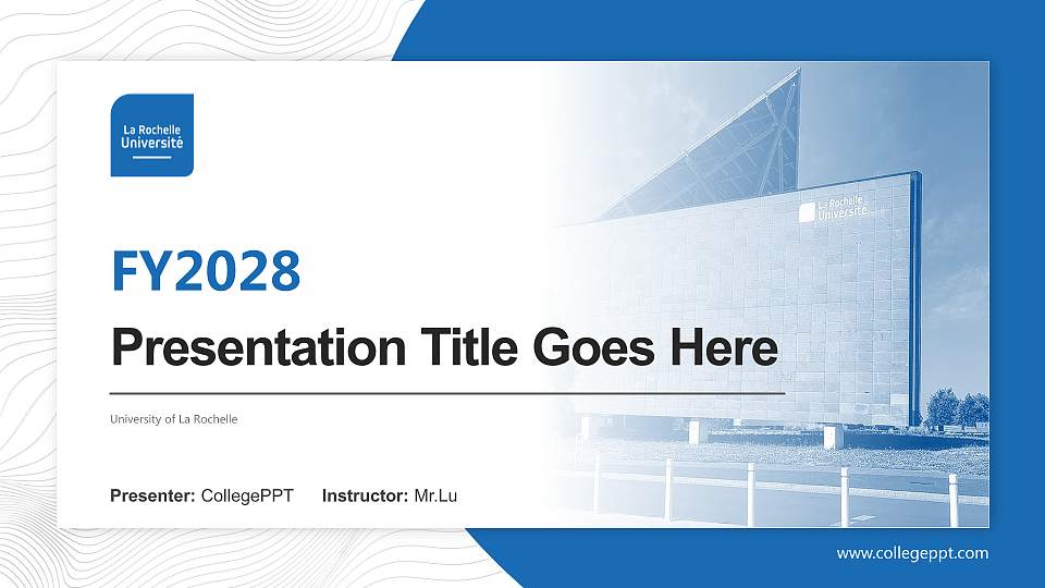 University of La Rochelle Academic Presentation/Research Findings Report PPT Template16:9 ratio PPT effect preview image