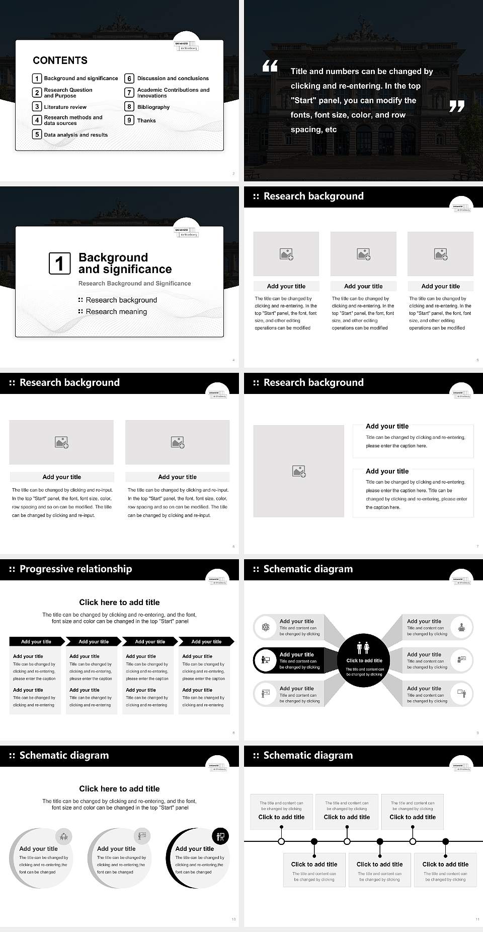 University of Strasbourg Graduation Thesis Defense PPT Template4:3 ratio PPT effect preview image2