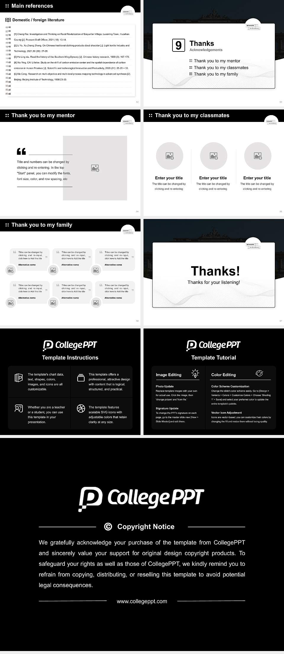 University of Strasbourg Graduation Thesis Defense PPT Template4:3 ratio PPT effect preview image7