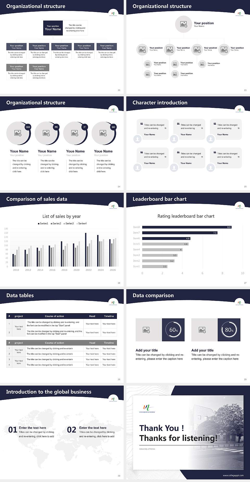 University of Artois Academic Presentation/Research Findings Report PPT Template4:3 ratio PPT effect preview image4