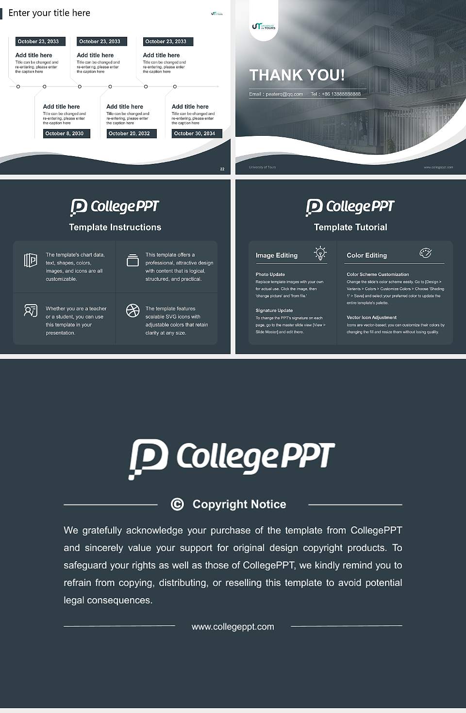 University of Tours Lecture Sharing and Networking Event PPT Template4:3 ratio PPT effect preview image4