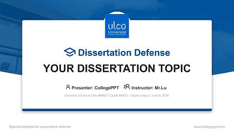 University of Littoral Côte d’Opale – Calais campus Graduation Thesis Defense PPT Template