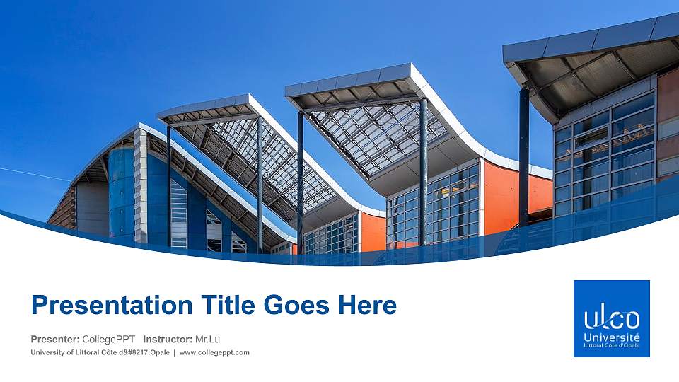 University of Littoral Côte d’Opale Course/Courseware Creation PPT Template16:9 ratio PPT effect preview image