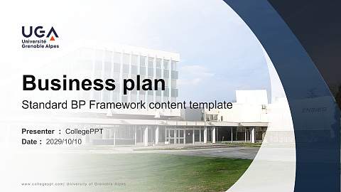University of Grenoble Alpes Competition/Entrepreneurship Contest PPT Template