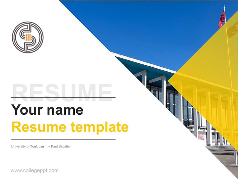 University of Toulouse III – Paul Sabatier Resume PPT Template4:3 ratio PPT effect preview image5