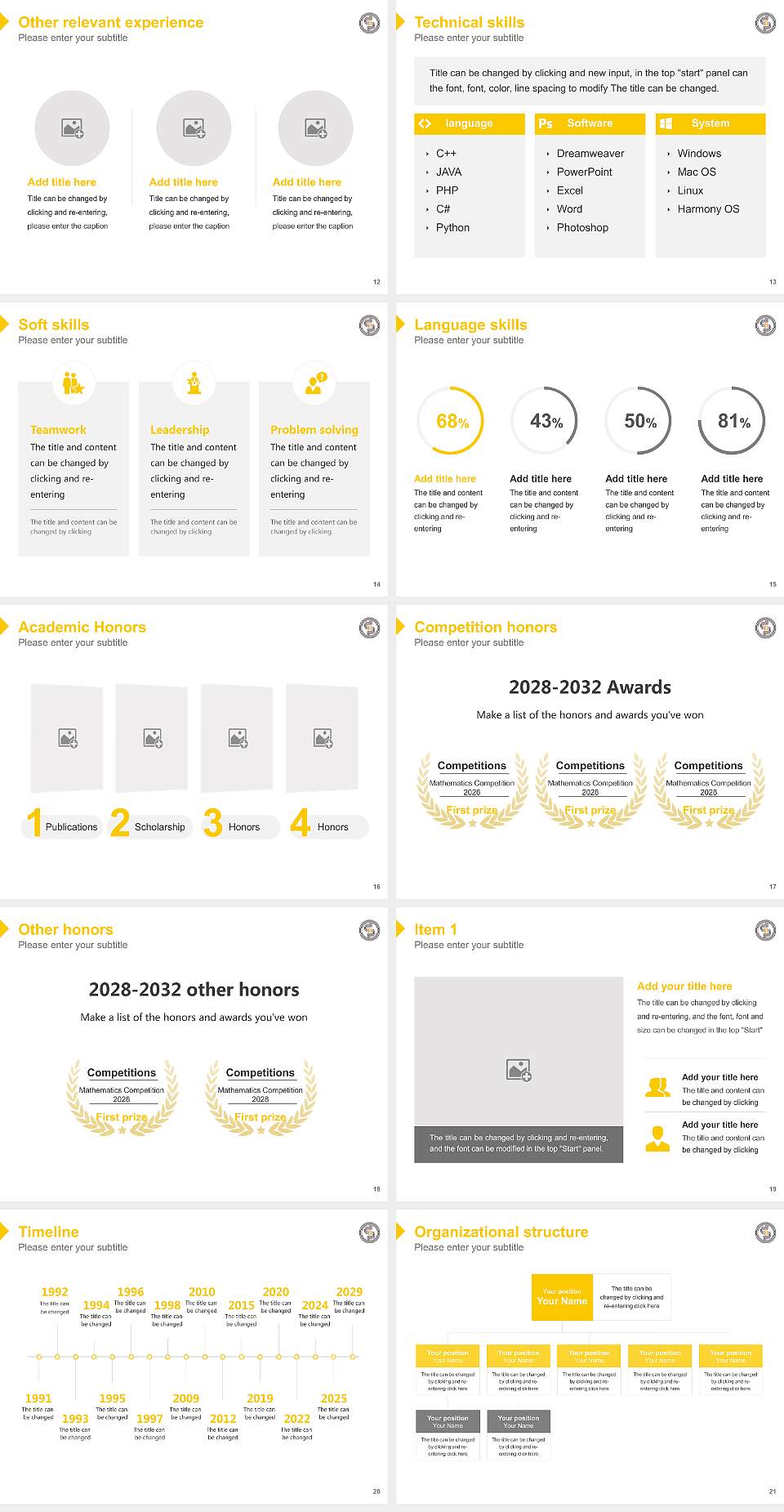 University of Toulouse III – Paul Sabatier Resume PPT Template4:3 ratio PPT effect preview image3