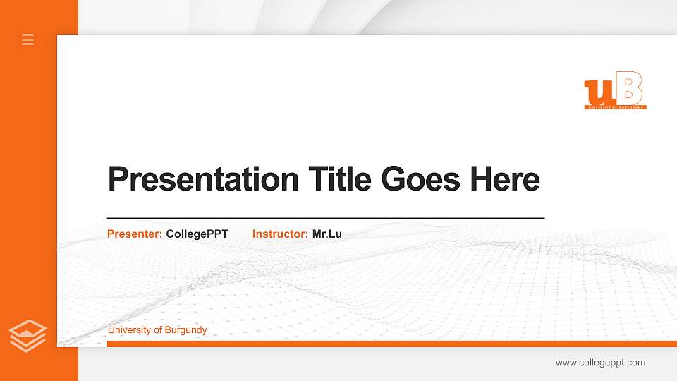 University of Burgundy Thesis Proposal/Graduation Defense PPT Template16:9 ratio PPT effect preview image