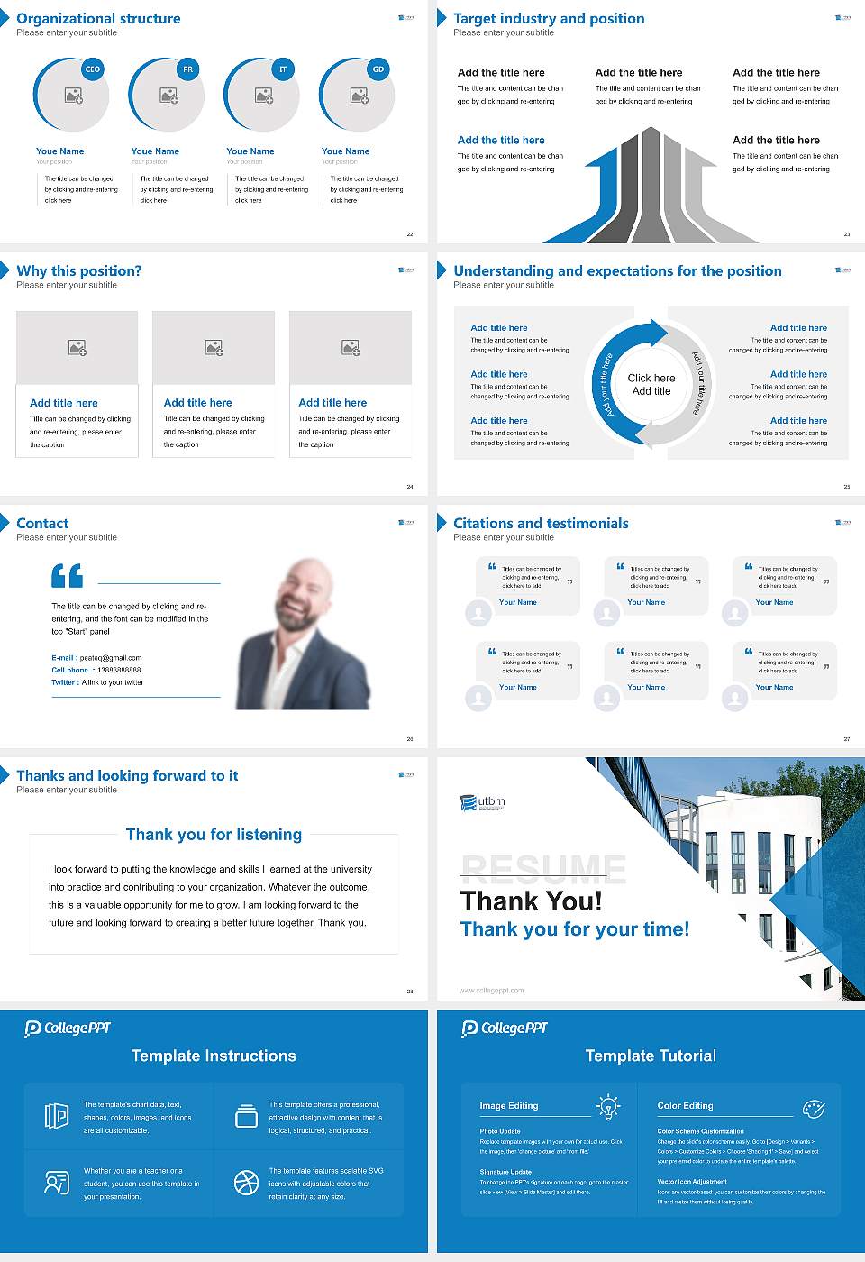 University of Technology of Belfort-Montbéliard Resume PPT Template16:9 ratio PPT effect preview image4