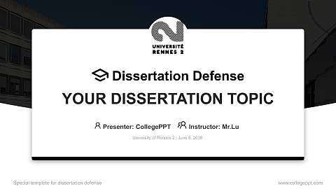 University of Rennes 2 Graduation Thesis Defense PPT Template