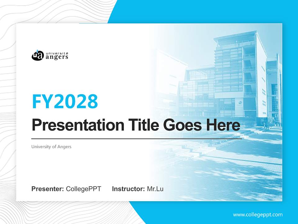 University of Angers Academic Presentation/Research Findings Report PPT Template4:3 ratio PPT effect preview image5