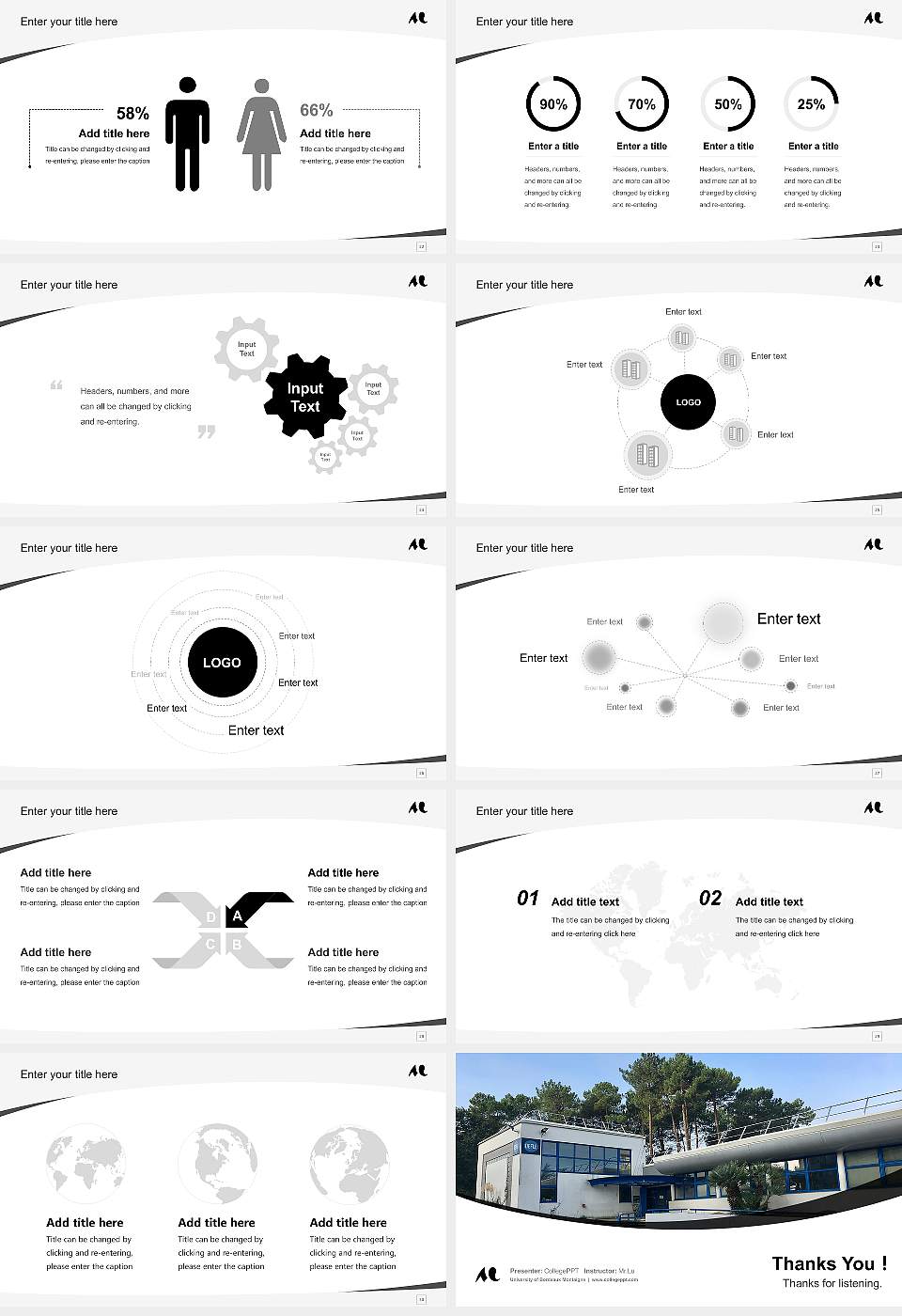 University of Bordeaux Montaigne Course/Courseware Creation PPT Template16:9 ratio PPT effect preview image4