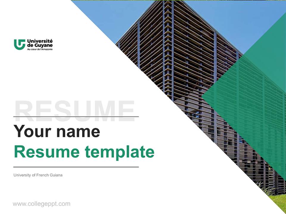 University of French Guiana Resume PPT Template4:3 ratio PPT effect preview image5