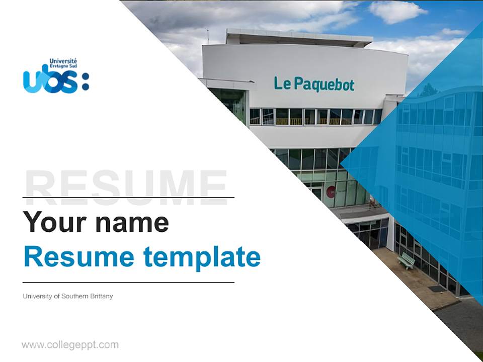 University of Southern Brittany Resume PPT Template4:3 ratio PPT effect preview image5