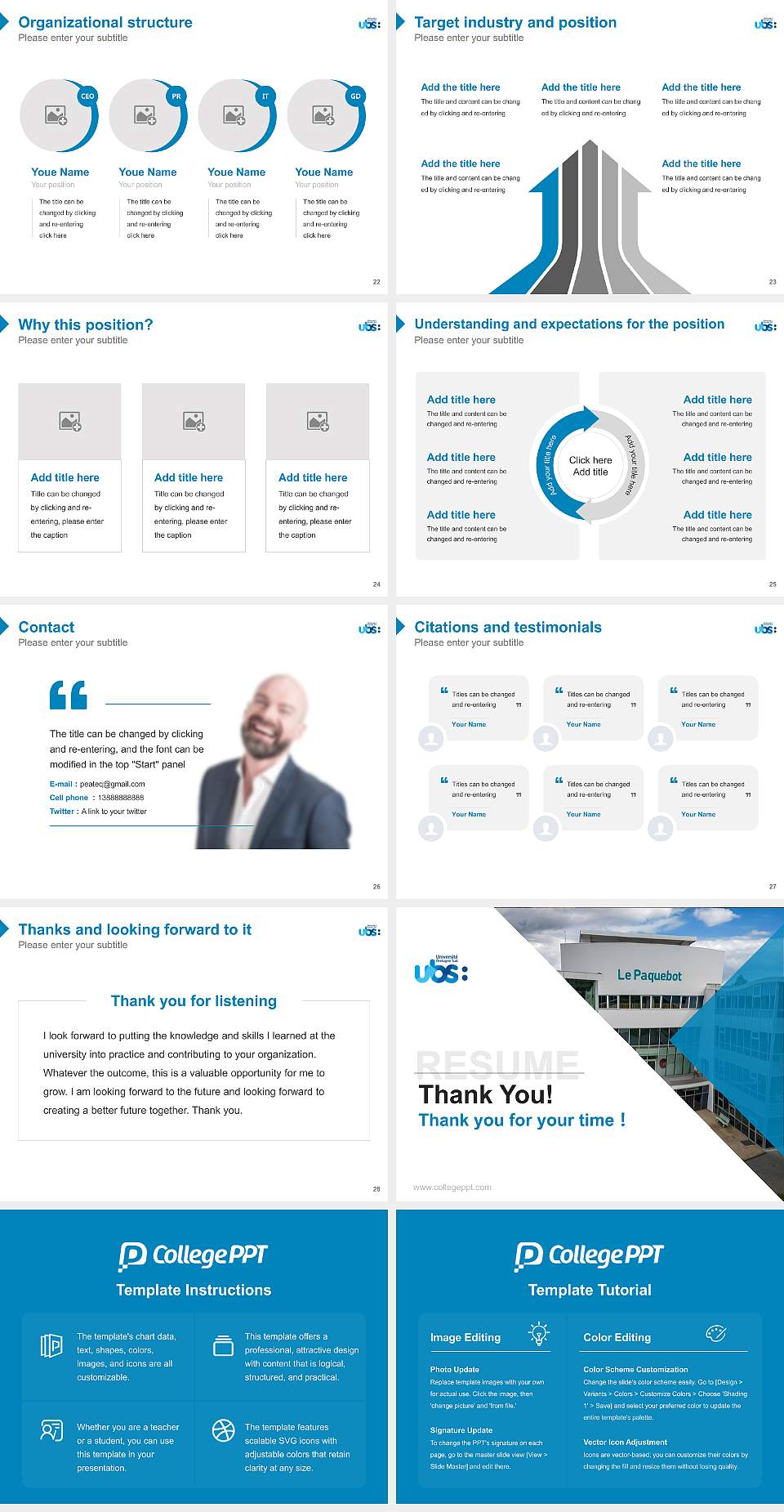 University of Southern Brittany Resume PPT Template4:3 ratio PPT effect preview image4