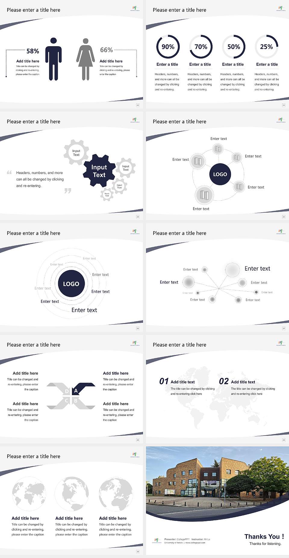 University of Artois Course/Courseware Creation PPT Template4:3 ratio PPT effect preview image4