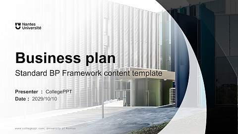 University of Nantes Competition/Entrepreneurship Contest PPT Template