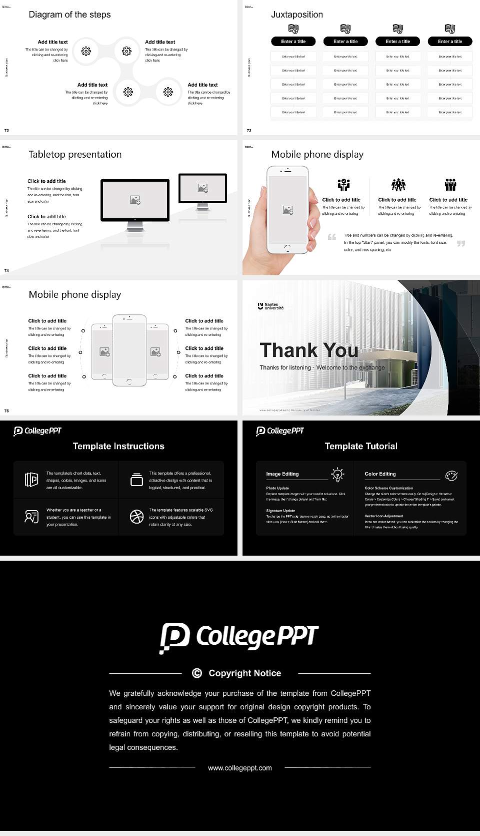 University of Nantes Competition/Entrepreneurship Contest PPT Template16:9 ratio PPT effect preview image9