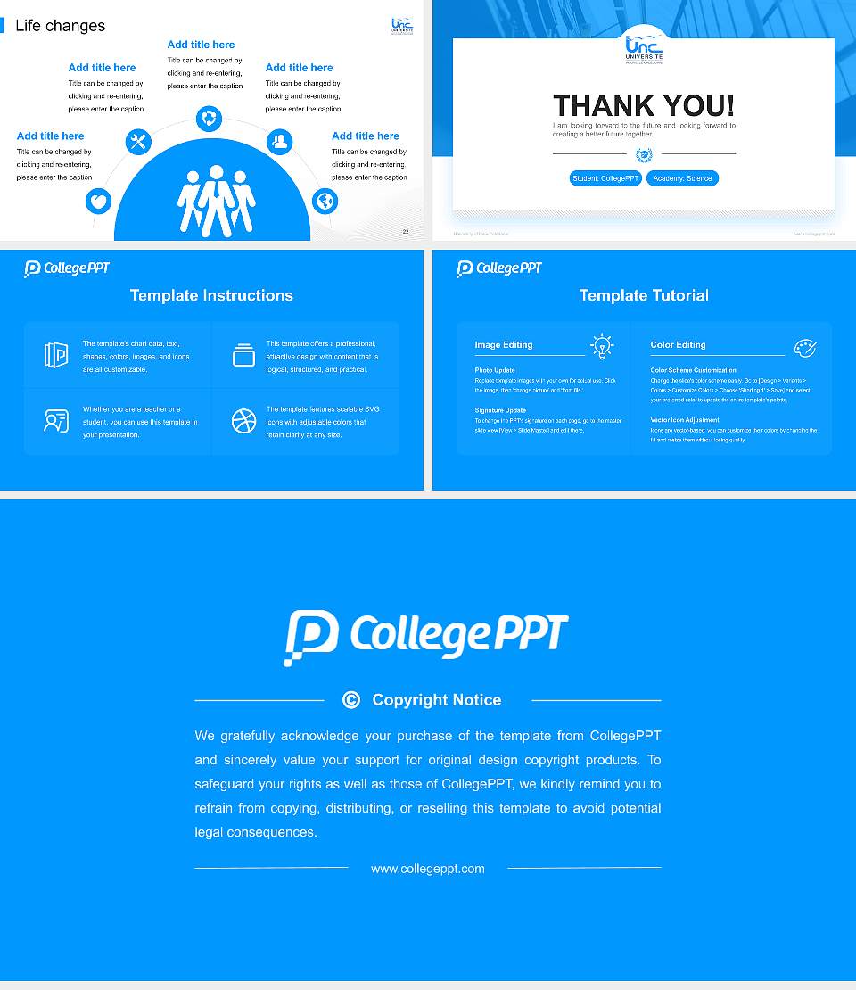 University of New Caledonia National Scholarship Defense PPT Template16:9 ratio PPT effect preview image4