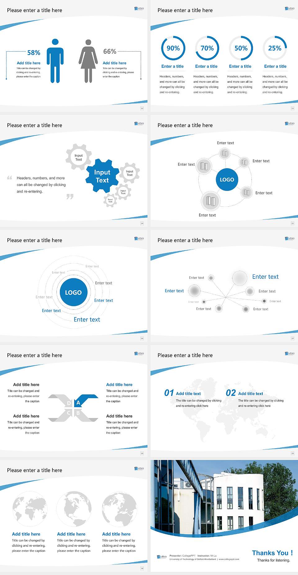 University of Technology of Belfort-Montbéliard Course/Courseware Creation PPT Template4:3 ratio PPT effect preview image4