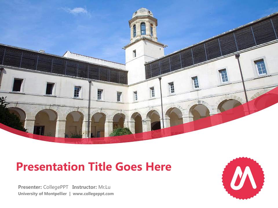 University of Montpellier Course/Courseware Creation PPT Template4:3 ratio PPT effect preview image5