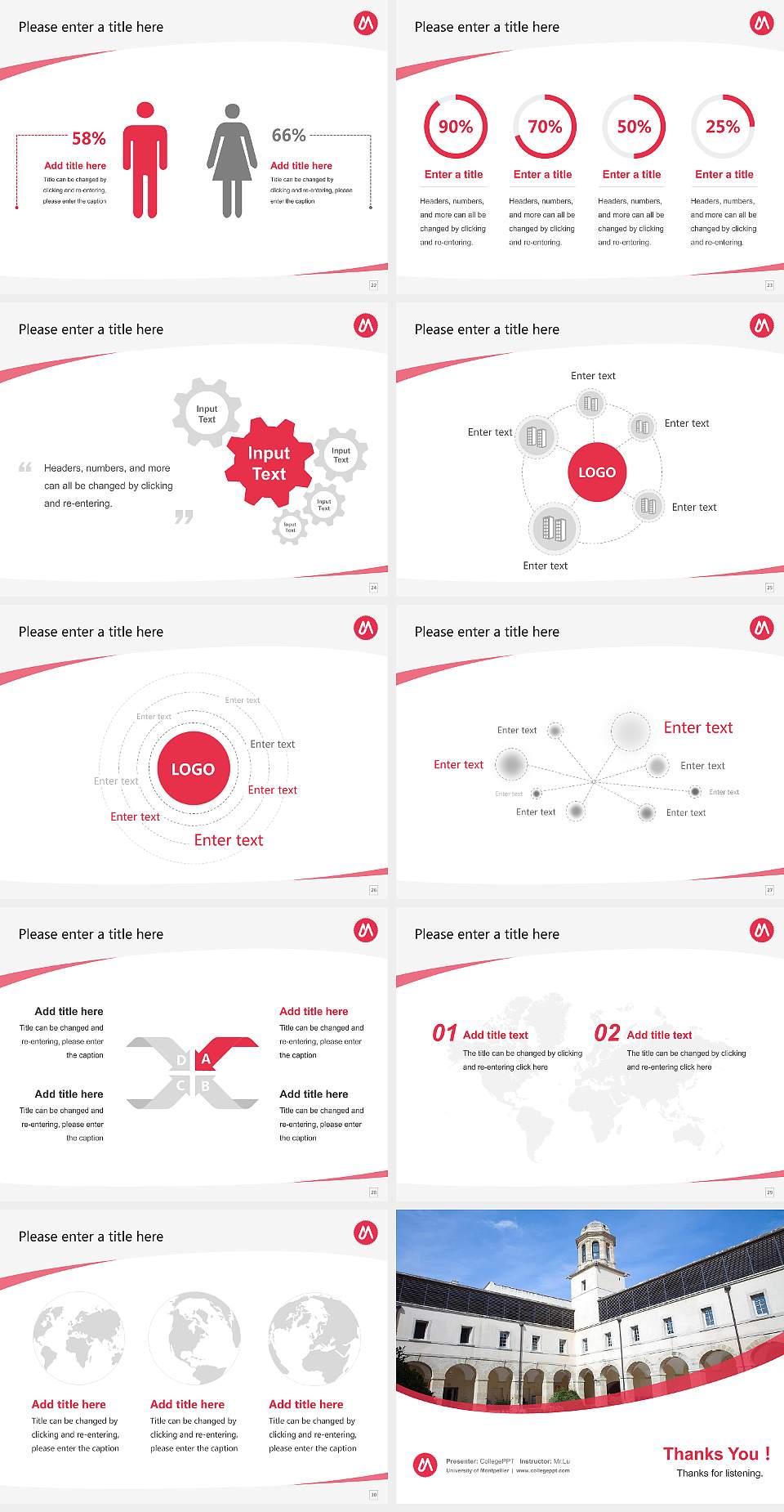 University of Montpellier Course/Courseware Creation PPT Template4:3 ratio PPT effect preview image4