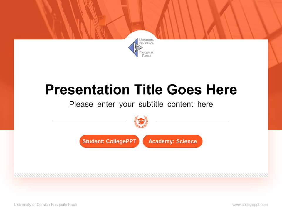 University of Corsica Pasquale Paoli National Scholarship Defense PPT Template4:3 ratio PPT effect preview image4