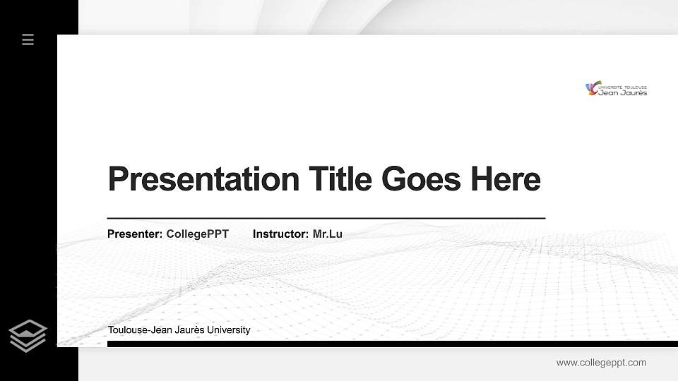 Toulouse-Jean Jaurès University Thesis Proposal/Graduation Defense PPT Template16:9 ratio PPT effect preview image