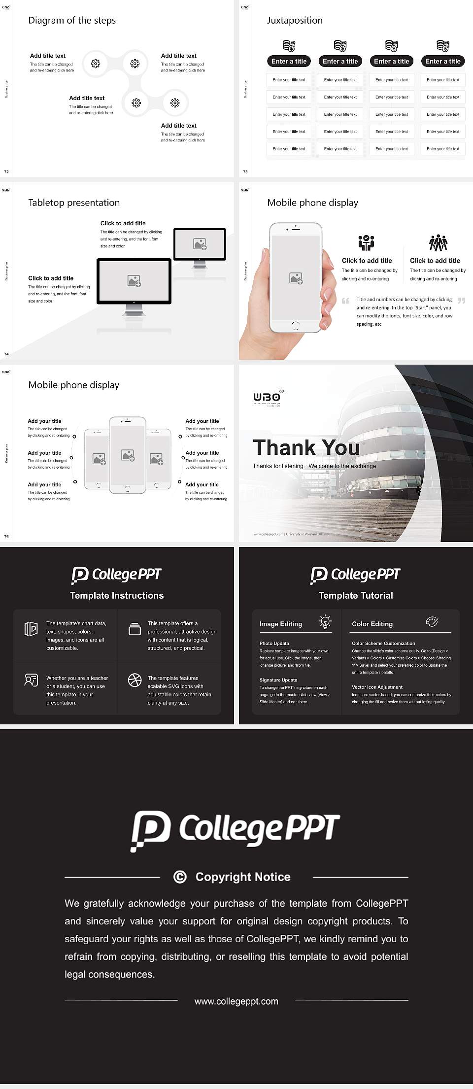 University of Western Brittany Competition/Entrepreneurship Contest PPT Template4:3 ratio PPT effect preview image9