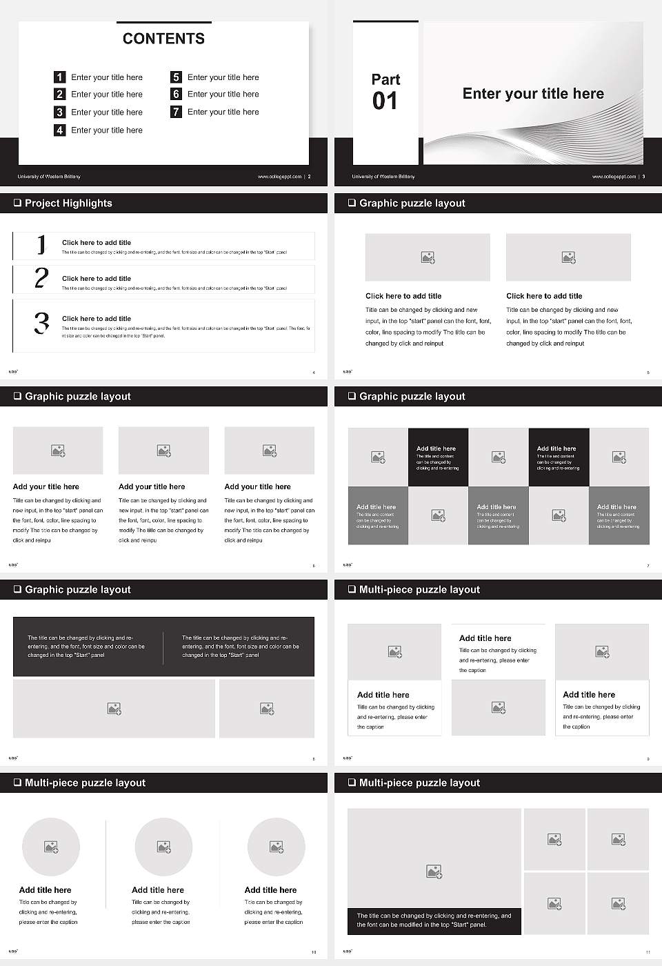 University of Western Brittany General PPT Template16:9 ratio PPT effect preview image2