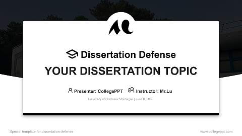 University of Bordeaux Montaigne Graduation Thesis Defense PPT Template