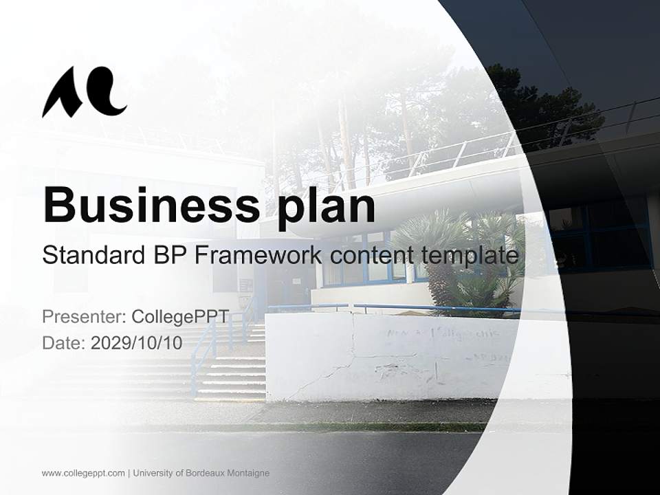 University of Bordeaux Montaigne Competition/Entrepreneurship Contest PPT Template4:3 ratio PPT effect preview image9