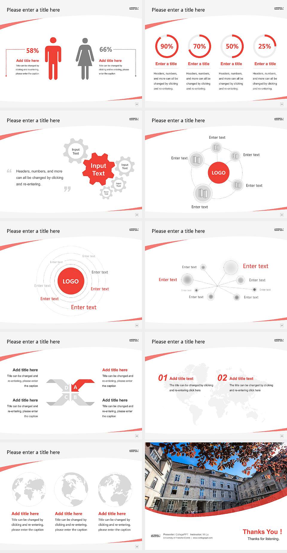 University of Franche-Comté Course/Courseware Creation PPT Template4:3 ratio PPT effect preview image4
