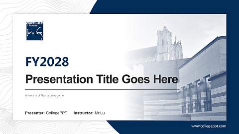University of Picardy Jules Verne Academic Presentation/Research Findings Report PPT Template