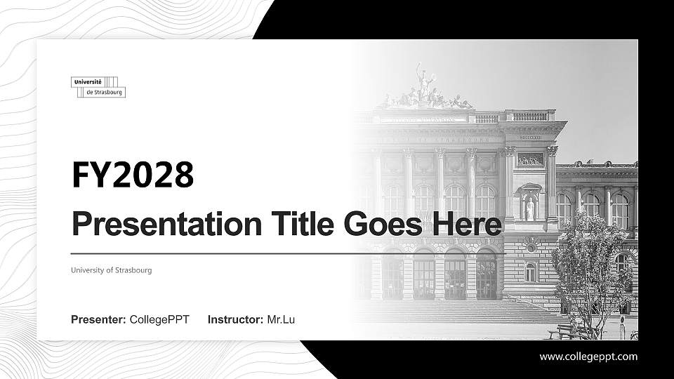 University of Strasbourg Academic Presentation/Research Findings Report PPT Template16:9 ratio PPT effect preview image