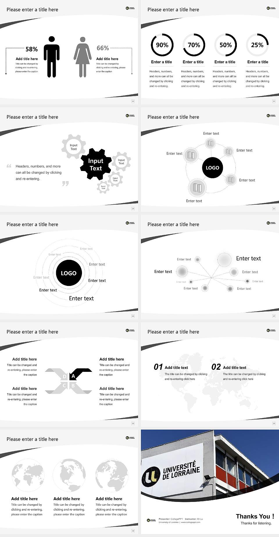 University of Lorraine Course/Courseware Creation PPT Template4:3 ratio PPT effect preview image4