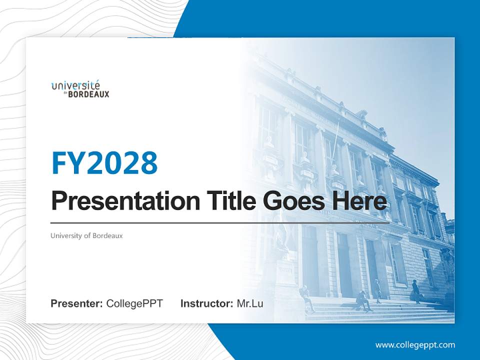 University of Bordeaux Academic Presentation/Research Findings Report PPT Template4:3 ratio PPT effect preview image5