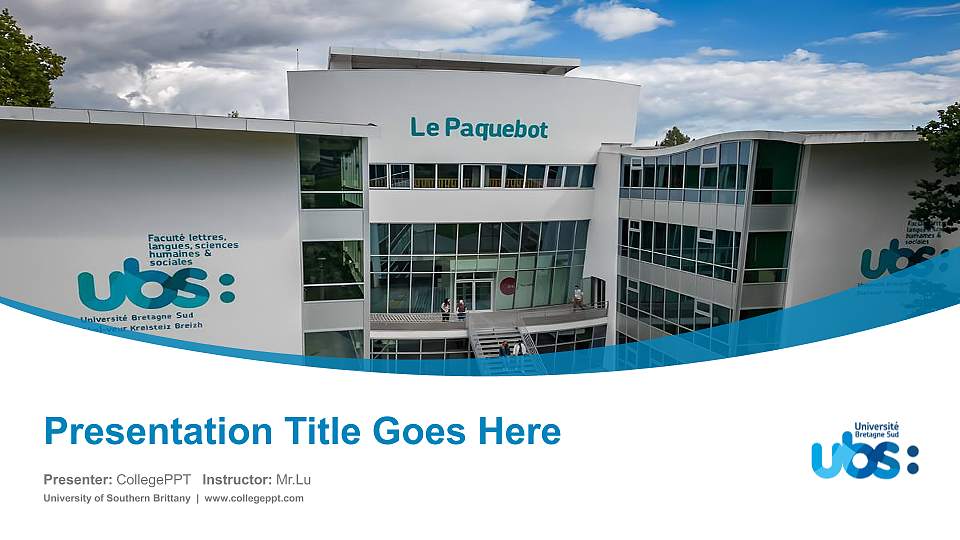 University of Southern Brittany Course/Courseware Creation PPT Template16:9 ratio PPT effect preview image