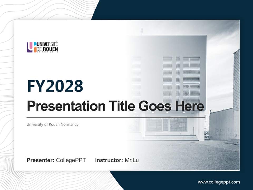 University of Rouen Normandy Academic Presentation/Research Findings Report PPT Template4:3 ratio PPT effect preview image5