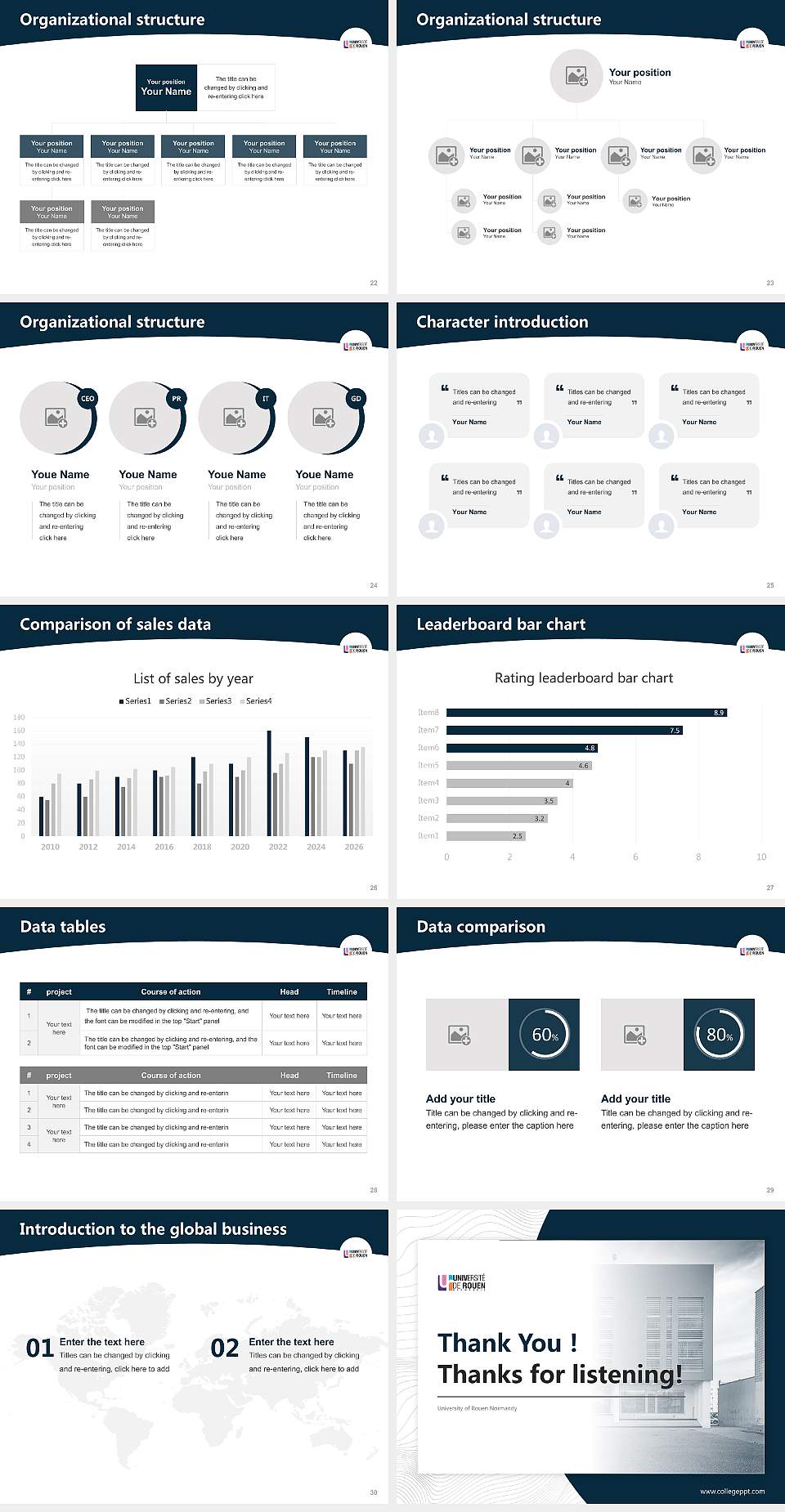 University of Rouen Normandy Academic Presentation/Research Findings Report PPT Template4:3 ratio PPT effect preview image4