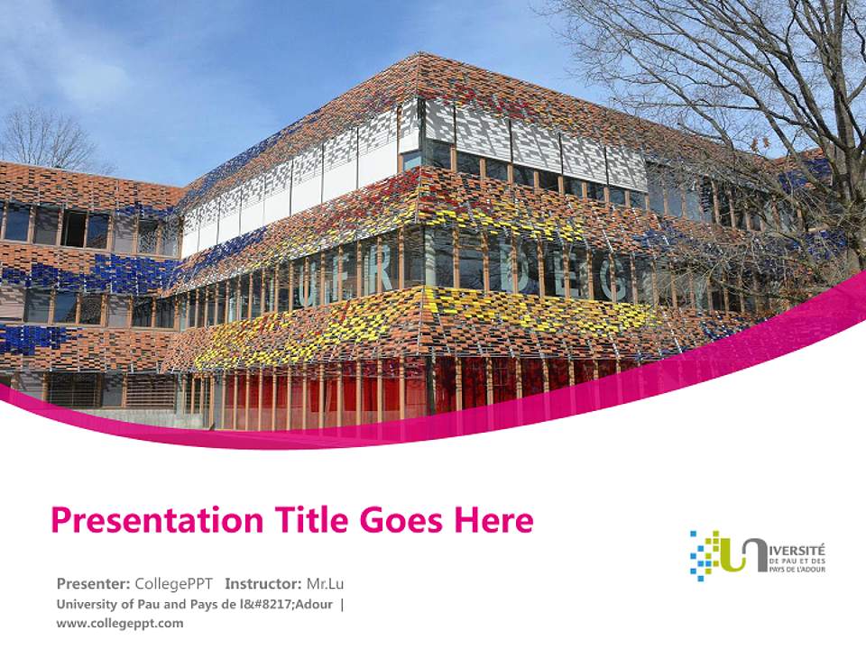 University of Pau and Pays de l’Adour Course/Courseware Creation PPT Template4:3 ratio PPT effect preview image5
