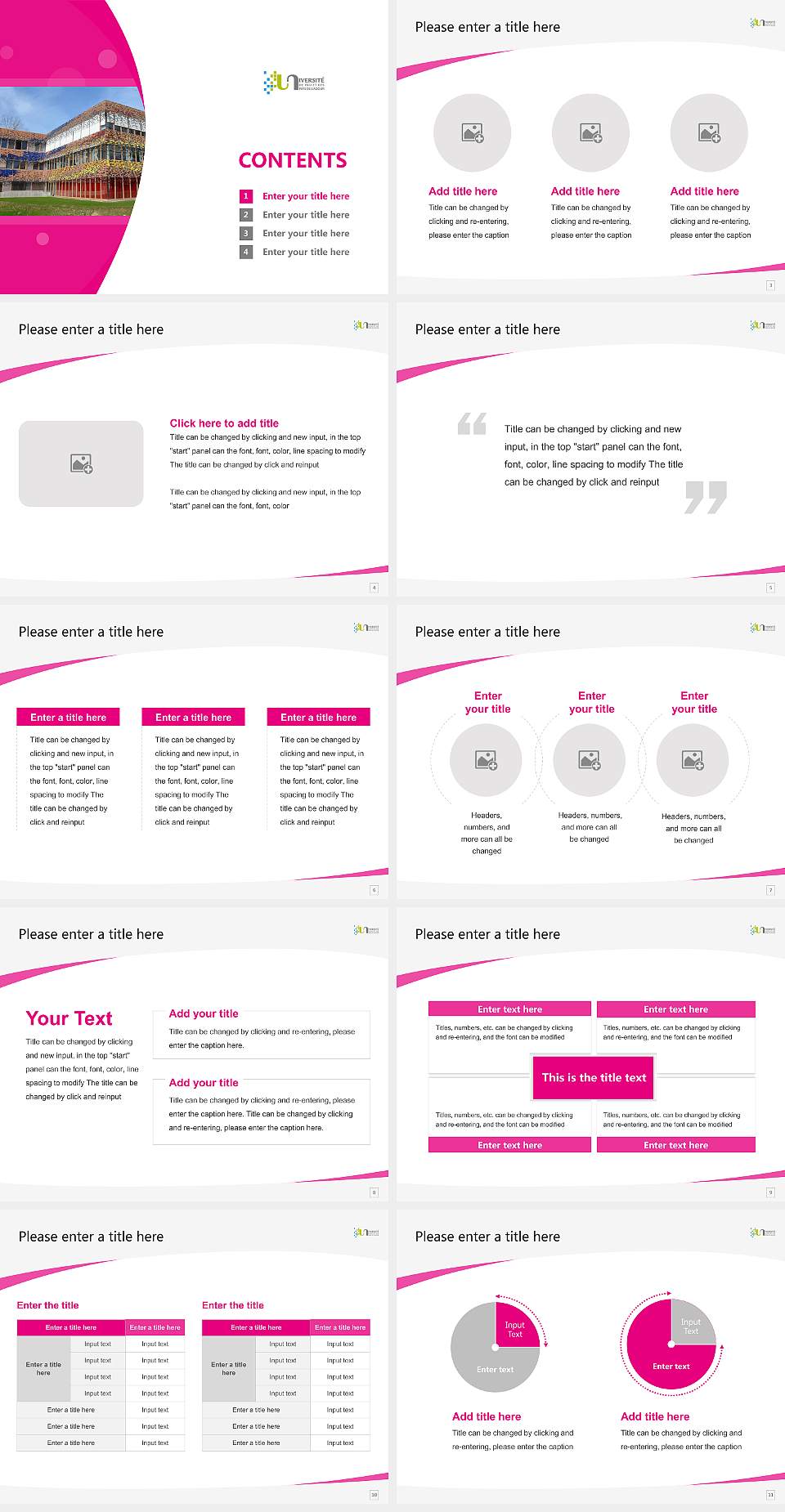 University of Pau and Pays de l’Adour Course/Courseware Creation PPT Template4:3 ratio PPT effect preview image2