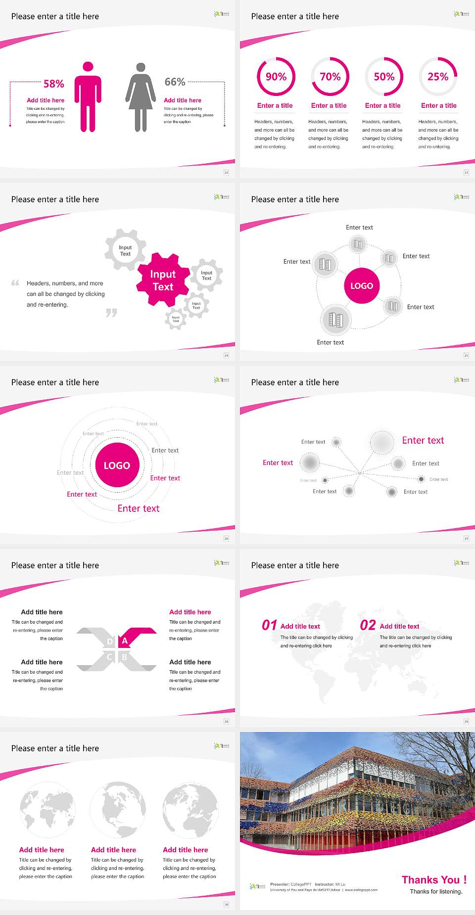 University of Pau and Pays de l’Adour Course/Courseware Creation PPT Template4:3 ratio PPT effect preview image4