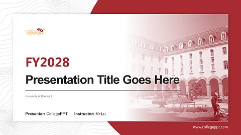 University of Rennes 1 Academic Presentation/Research Findings Report PPT Template
