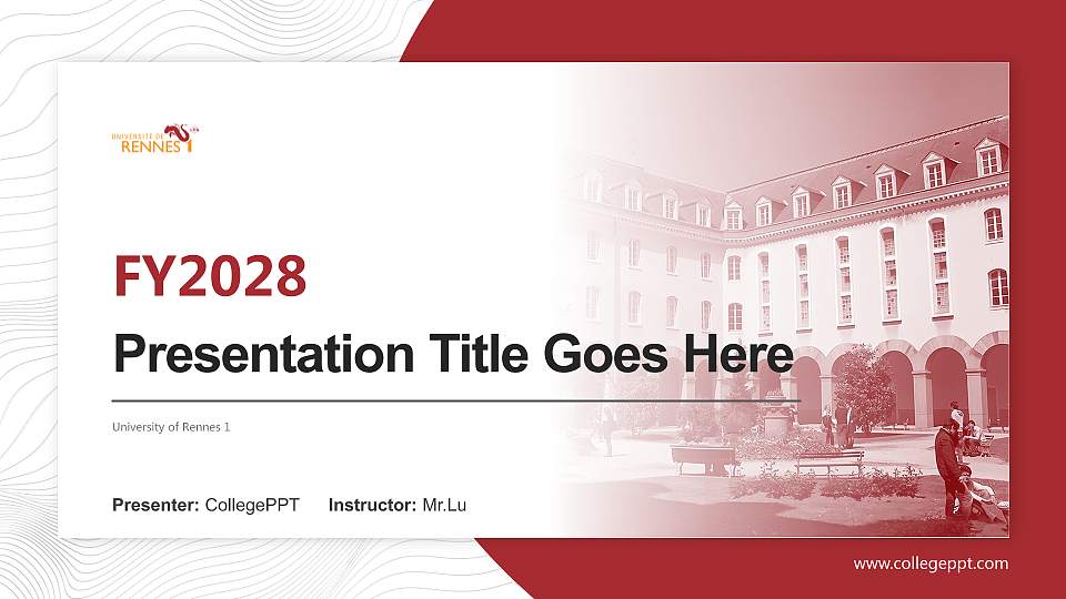 University of Rennes 1 Academic Presentation/Research Findings Report PPT Template16:9 ratio PPT effect preview image