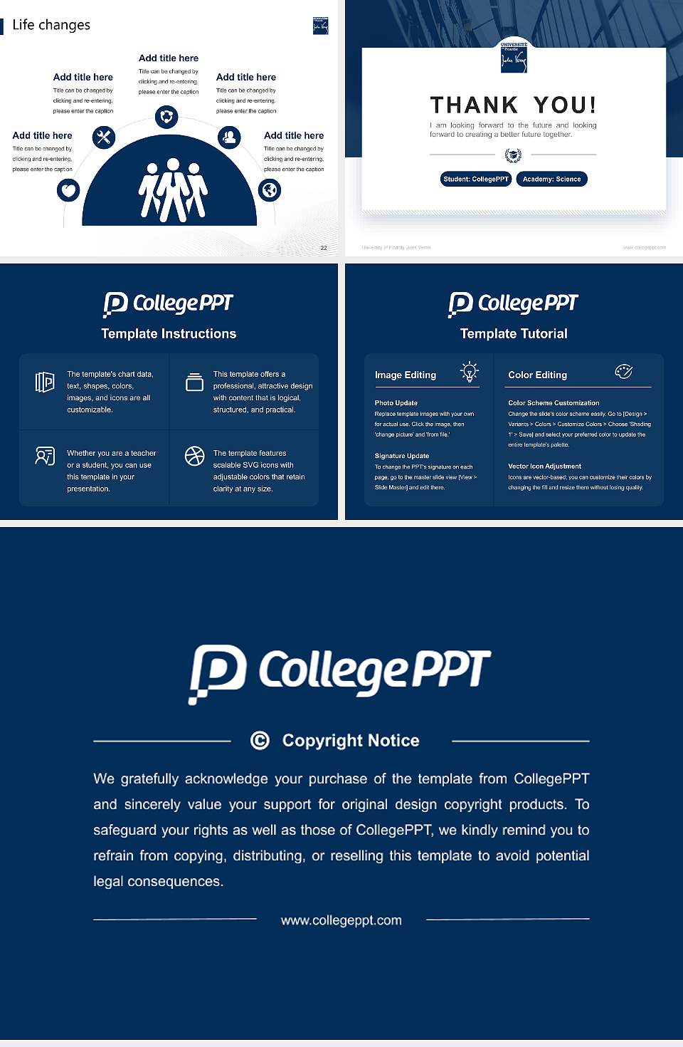 University of Picardy Jules Verne National Scholarship Defense PPT Template4:3 ratio PPT effect preview image4