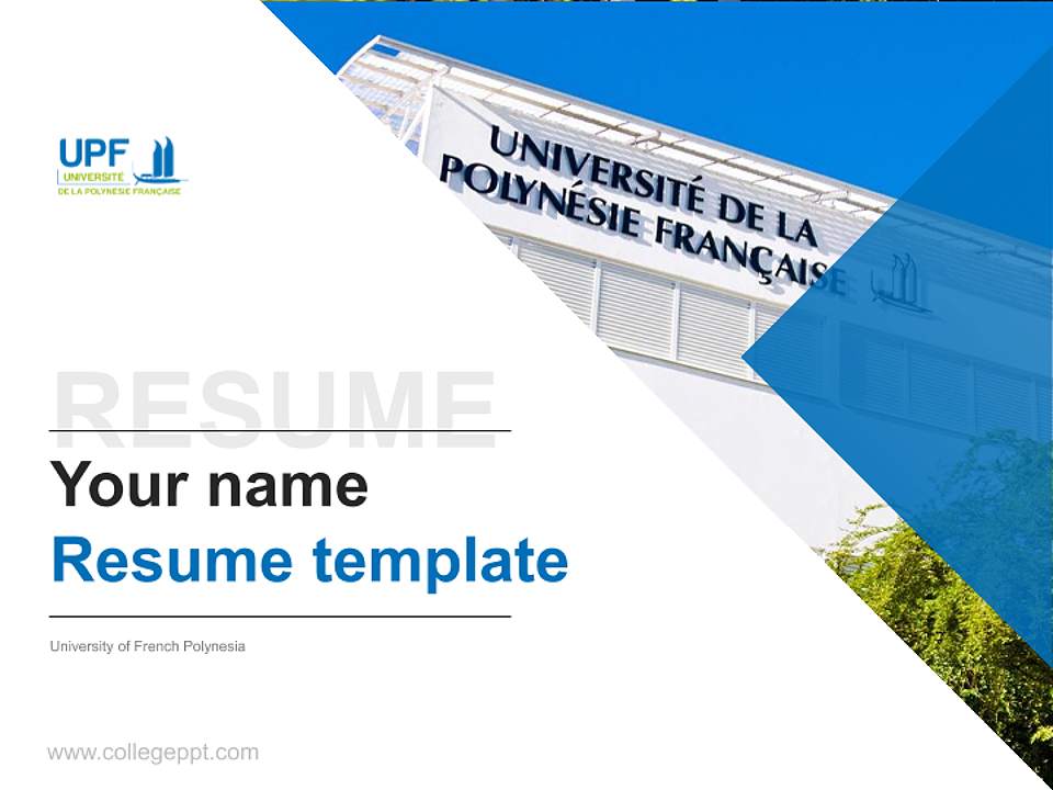 University of French Polynesia Resume PPT Template4:3 ratio PPT effect preview image5