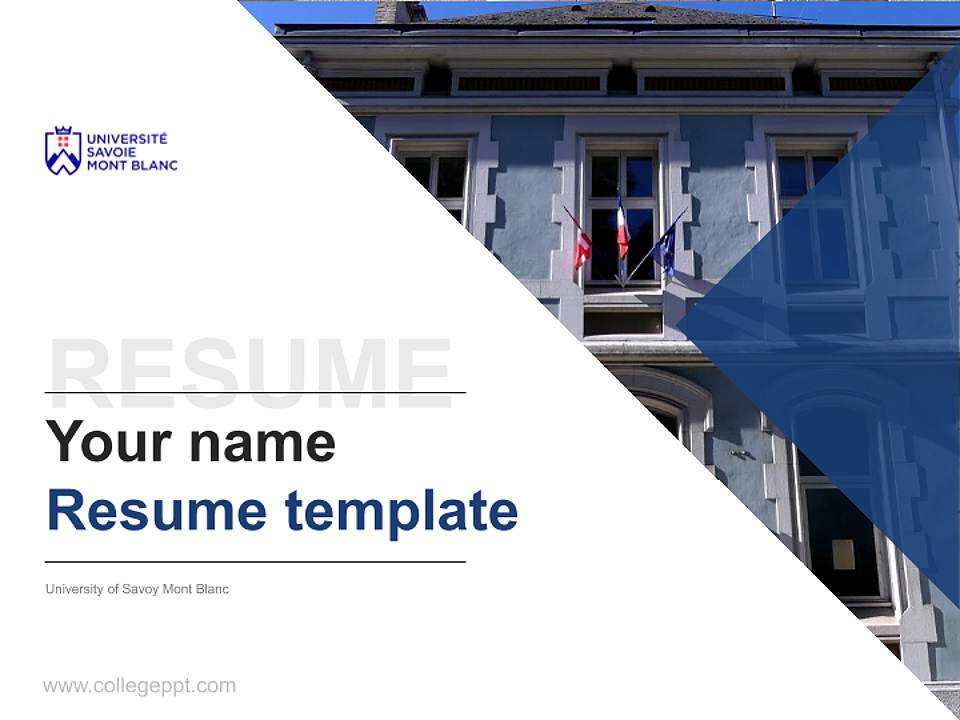 University of Savoy Mont Blanc Resume PPT Template4:3 ratio PPT effect preview image5